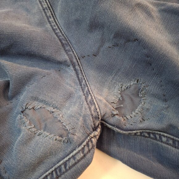 Men's Levi’s 514 Thrashed Sun Faded Pants Vintage Cotton Canvas Patched Distress - Picture 16 of 16